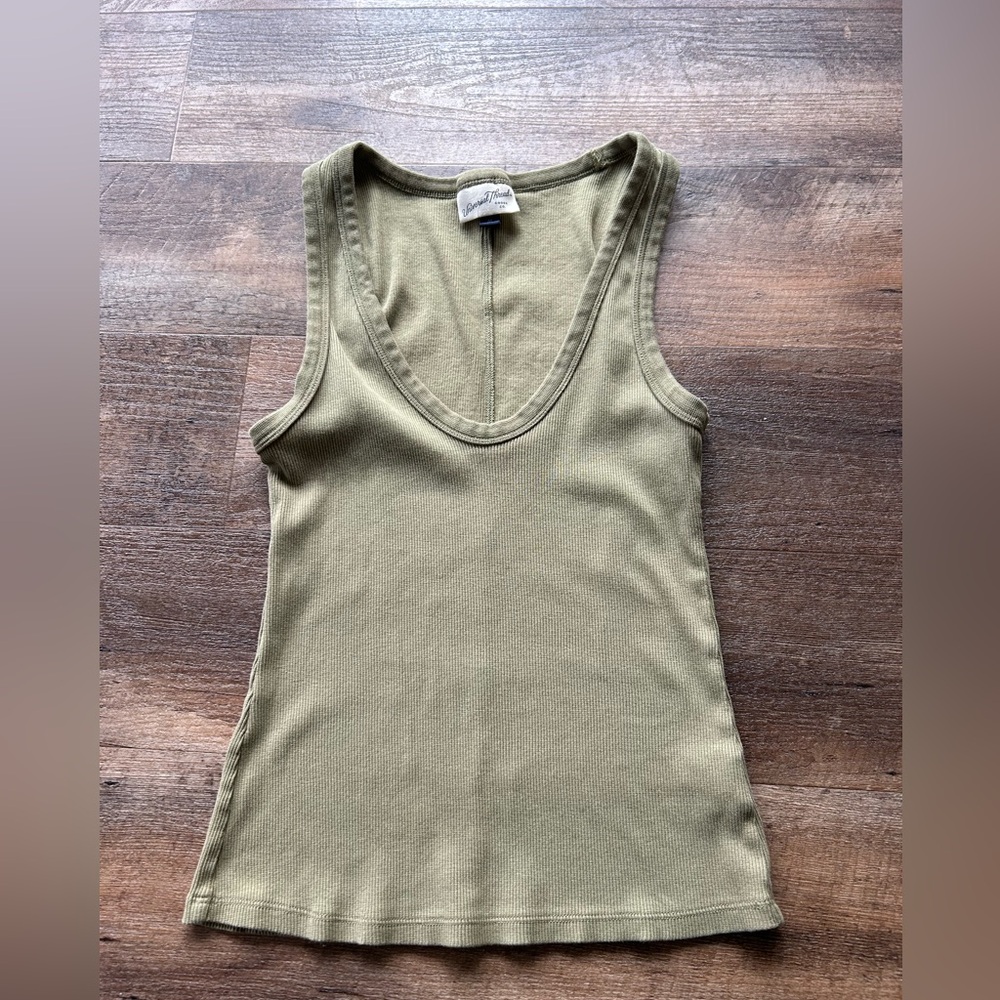 Olive Green scoop neck tank